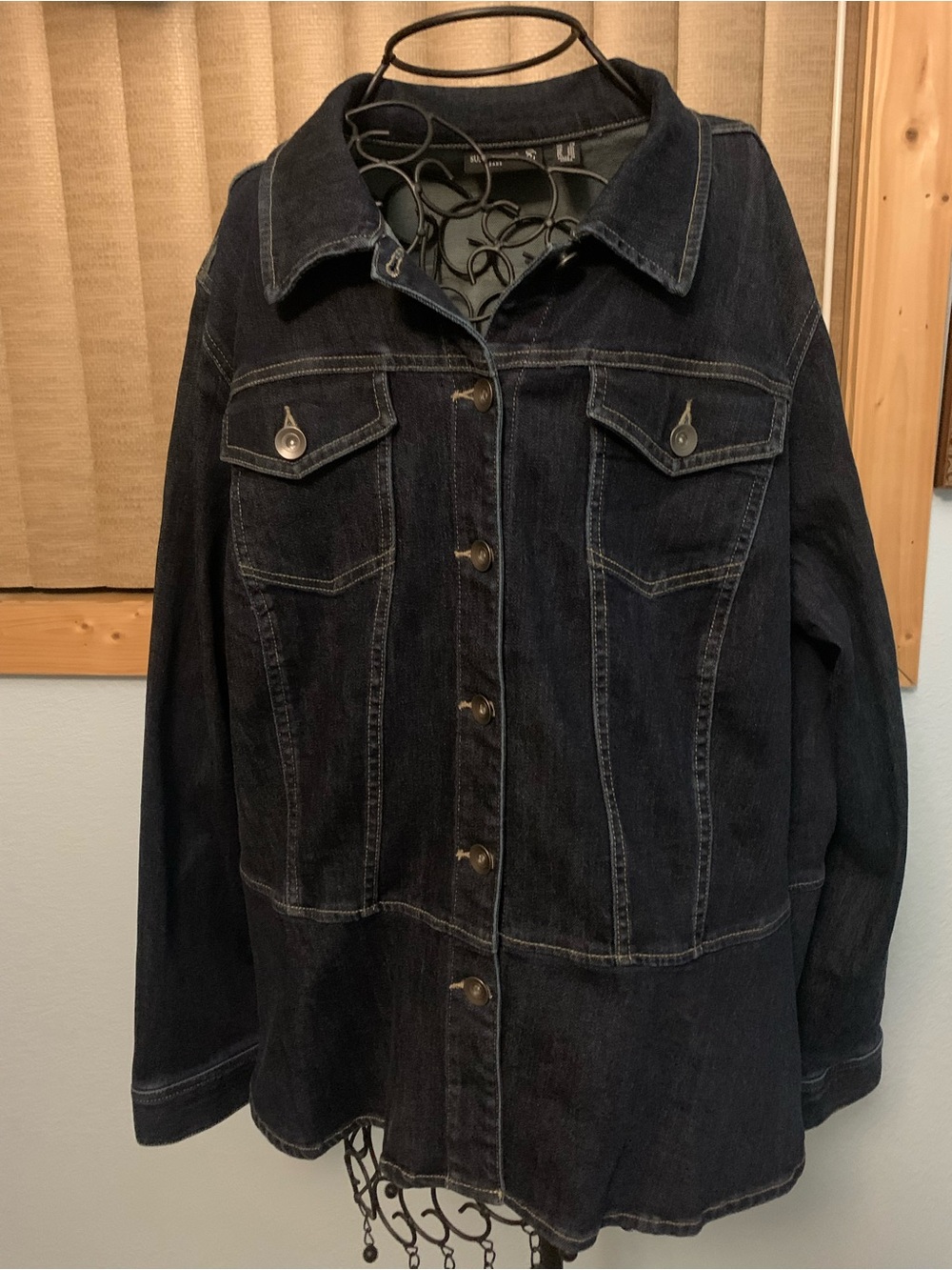 Susan Graver Navy Dark Jean Jacket